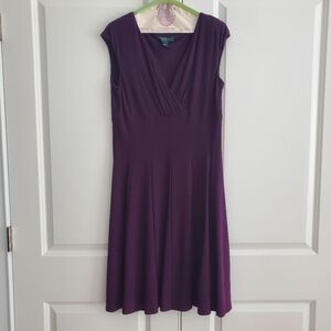 Ralph Lauren Deep Purple Midi Dress, Size 12